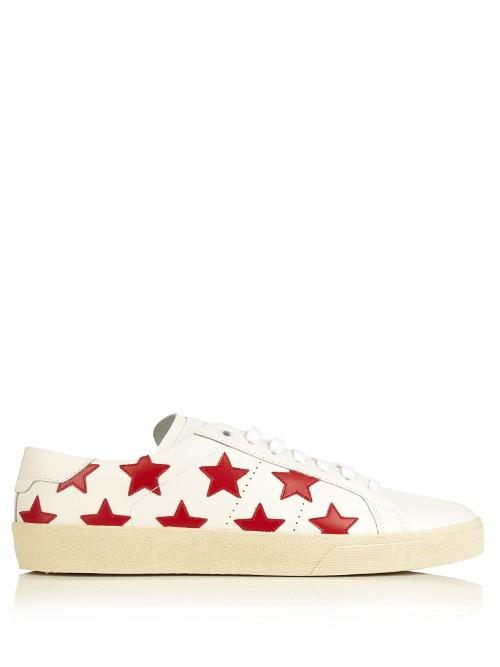 Saint Laurent Court Classic Star-appliqu Leather Trainers