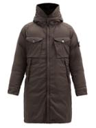 Matchesfashion.com Stone Island - Hooded Wool-blend Down Fishtail Parka - Mens - Brown