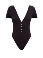 Matchesfashion.com Leslie Amon - Amanda Crystal Embellished Swimsuit - Womens - Black