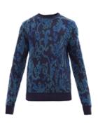 Matchesfashion.com Etro - Wool Blend Jacquard Sweater - Mens - Blue Multi