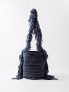 Chlo - Jorge Striped Recycled-cashmere Bucket Bag - Womens - Blue