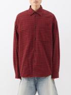 Balenciaga - Reversible Plaid Flannel Shirt - Mens - Red