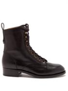 Gucci - Waldo Lace-up Leather Boots - Mens - Black