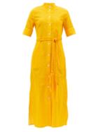 Belize - Carla Cotton-cloqu Shirt Dress - Womens - Yellow