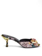 Matchesfashion.com Dolce & Gabbana - Floral-jacquard Embellished Mules - Womens - Black Multi