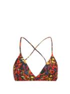 Matchesfashion.com Muzungu Sisters - Willow Floral Print Bikini Top - Womens - Black Multi
