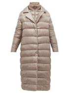 Matchesfashion.com Herno - Longline Ultralight Double Layer Quilted Coat - Womens - Beige