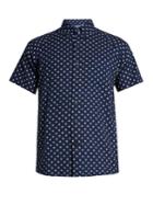 Blue Blue Japan Diamond-print Short-sleeved Cotton Shirt