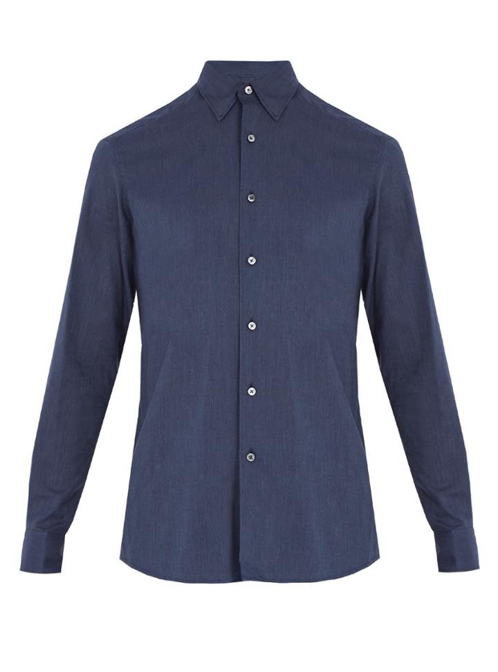 Ermenegildo Zegna Slim-fit Single-cuff Cotton Shirt