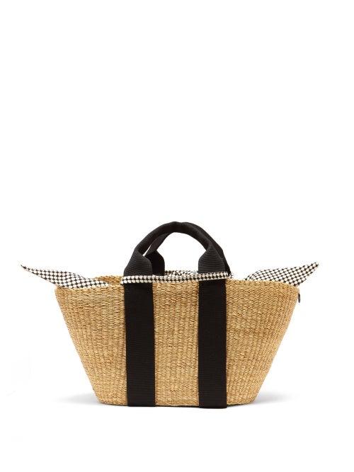 Matchesfashion.com Muu - George Straw Tote Bag - Womens - Black Multi