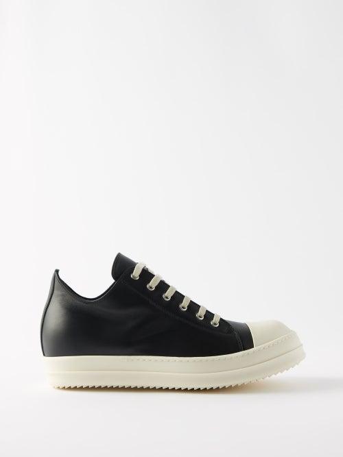 Rick Owens - Scarpe Leather Trainers - Mens - Black White