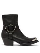 Matchesfashion.com Vetements - Ring And Stirrup Leather Western Boots - Womens - Black