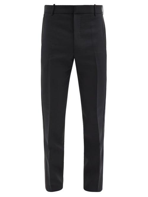 Matchesfashion.com Alexander Mcqueen - Satin-faced Wool-blend Twill Suit Trousers - Mens - Black