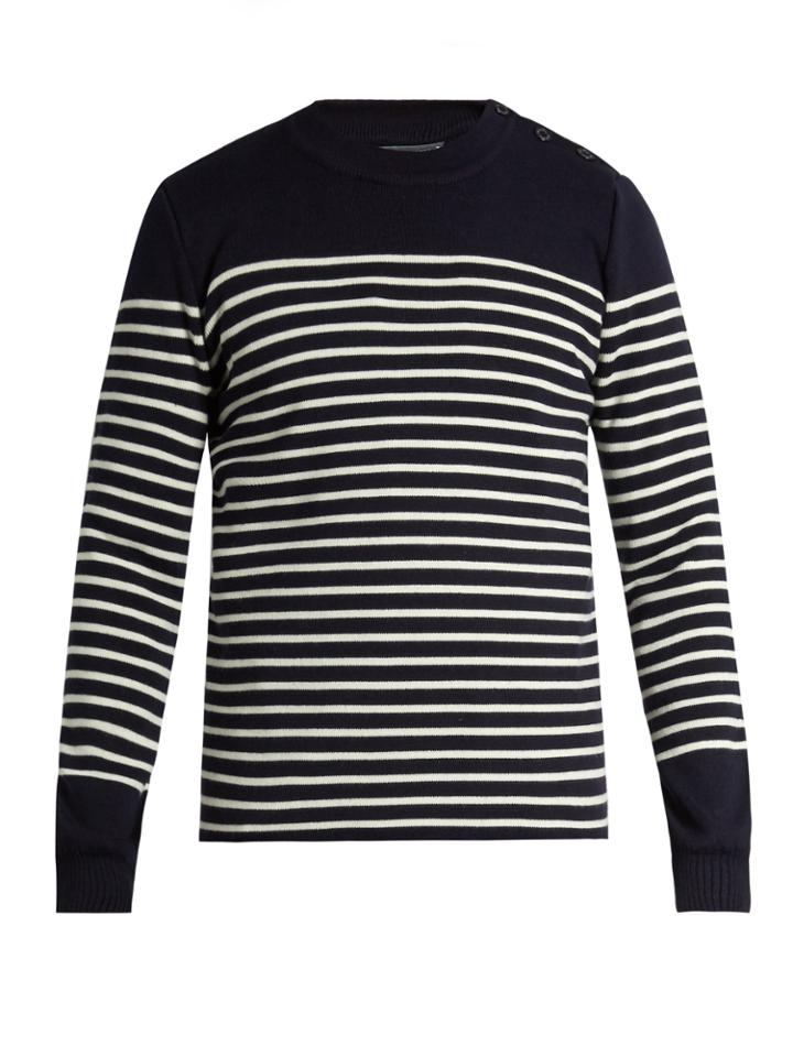 Café Du Cycliste Genevieve Striped Wool-blend Sweater