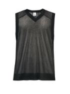 Mens Rtw Vetements - Fine-knit Sleeveless Sweater - Mens - Black