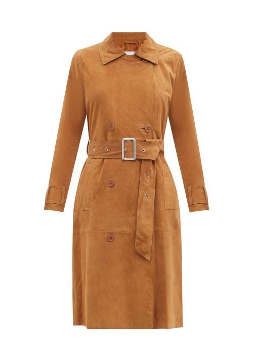 Matchesfashion.com Stand Studio - Gemma Suede Trench Coat - Womens - Tan