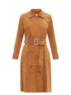 Matchesfashion.com Stand Studio - Gemma Suede Trench Coat - Womens - Tan