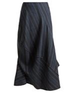 Acne Studios Suse Striped Asymmetric Wool-blend Skirt