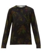 Matchesfashion.com Etro - Floral Print Wool Sweater - Mens - Green Multi