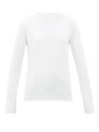 Matchesfashion.com The Row - Tabor Cotton Long-sleeved T-shirt - Womens - White