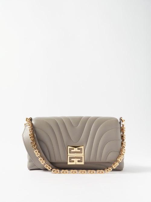 Givenchy - 4g-chain Quilted Leather Shoulder Bag - Womens - Grey