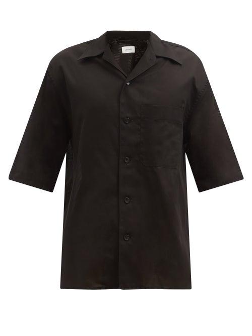 Matchesfashion.com Lemaire - Short-sleeved Cotton-voile Shirt - Mens - Black