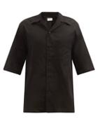 Matchesfashion.com Lemaire - Short-sleeved Cotton-voile Shirt - Mens - Black
