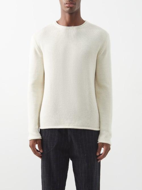 Inis Mein - Crew-neck Alpaca-blend Sweater - Mens - Cream