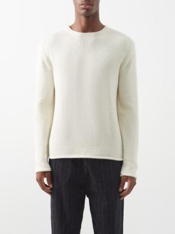 Inis Mein - Crew-neck Alpaca-blend Sweater - Mens - Cream