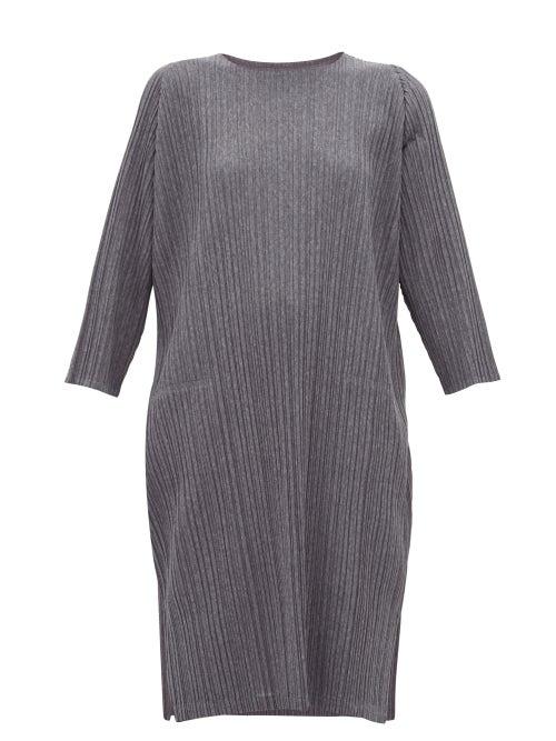 Matchesfashion.com Pleats Please Issey Miyake - Tech Pleated Jersey Dress - Womens - Grey
