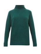 Matchesfashion.com The Elder Statesman - Highland High Neck Cashmere Sweater - Womens - Green