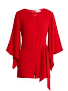 Osman Joanna Satin-back Crepe Playsuit