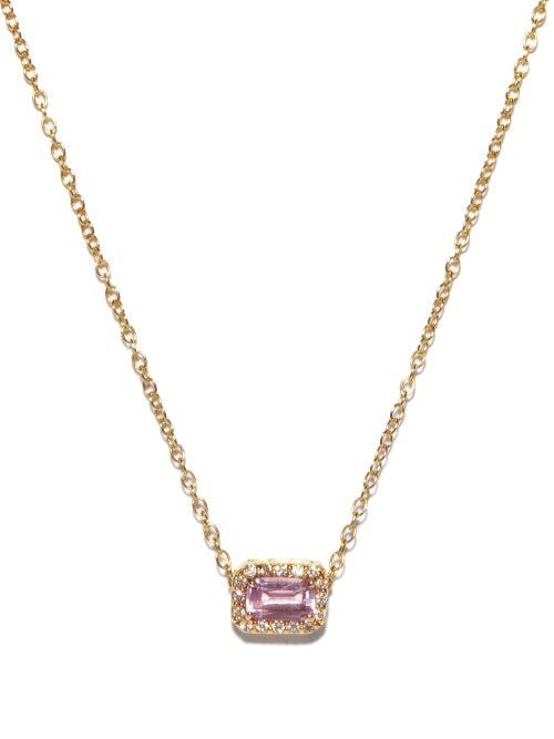 Ladies Fine Jewellery Alison Lou - Diamond, Sapphire & 14kt Gold Necklace - Womens - Pink Multi