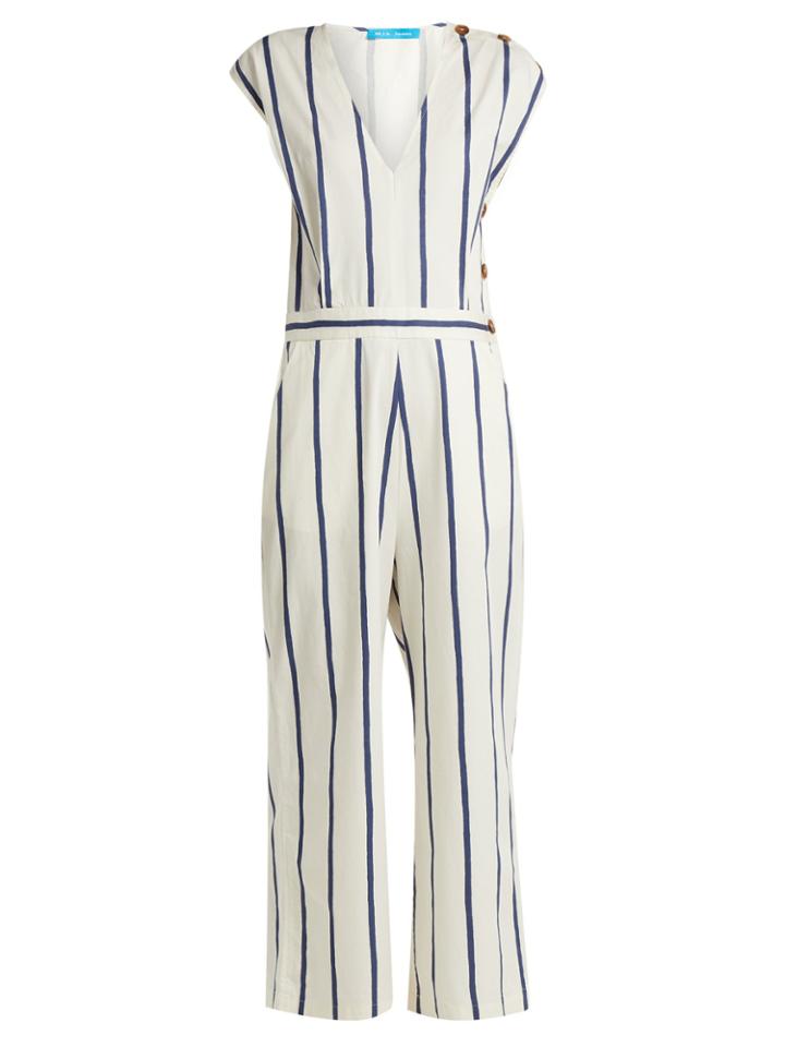 M.i.h Jeans Elm Striped Stretch-cotton Jumpsuit