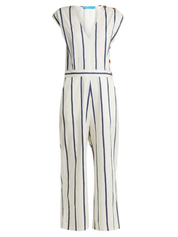 M.i.h Jeans Elm Striped Stretch-cotton Jumpsuit