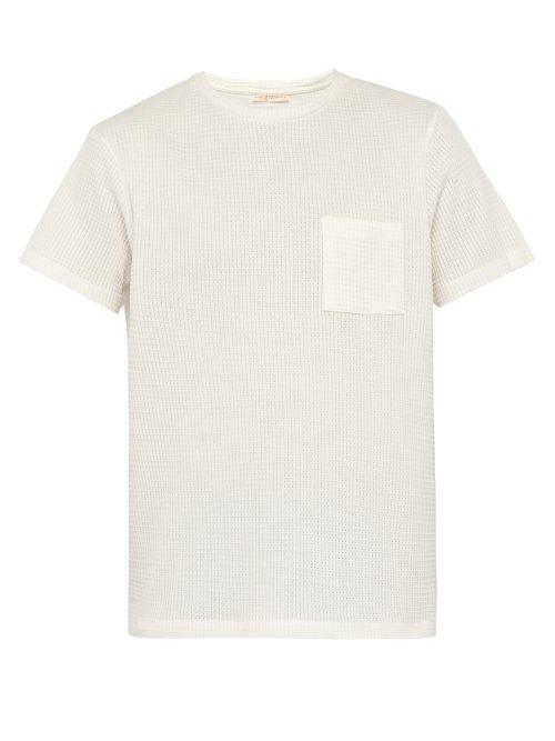 Matchesfashion.com King & Tuckfield - Waffle Knit Mako Cotton T Shirt - Mens - White