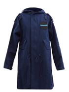 Ladies Rtw Raf Simons - Appliqu-patch Hooded Cotton Parka - Womens - Navy