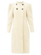 Matchesfashion.com Isabel Marant - Fezio Gathered-shoulder Wool-blend Coat - Womens - Ivory