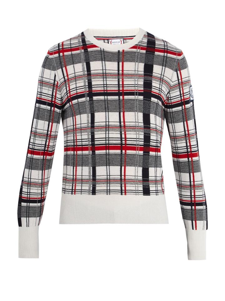 Moncler Gamme Bleu Checked Cashmere Sweater