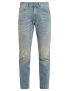 Matchesfashion.com Gucci - Distressed Straight Leg Jeans - Mens - Blue