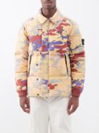 Stone Island - Camouflage-print Quilted Down Jacket - Mens - Orange