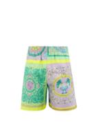 Mens Rtw Versace - Baroque-print Silk-twill Shorts - Mens - Multi