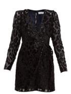 Matchesfashion.com Self-portrait - Leopard Devor Mini Dress - Womens - Black Navy