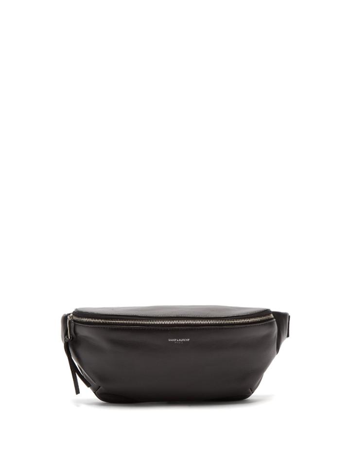 Saint Laurent Logo-printed Leather Belt Bag