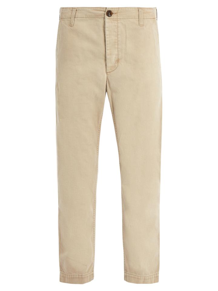 Gucci Logo-print Straight-leg Chino Trousers