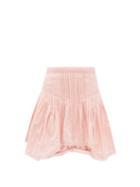 Matchesfashion.com Isabel Marant Toile - Prandali Handkerchief Hem Cotton Voile Mini Skirt - Womens - Pink
