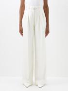 Gabriela Hearst - Vargas Pleated Silk Wide-leg Trousers - Womens - Ivory