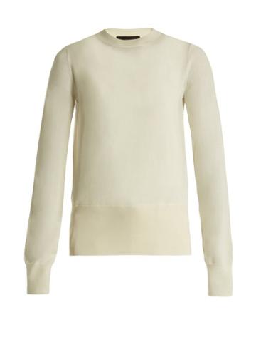 Matchesfashion.com The Row - Denni Wool And Cashmere Blend Sweater - Womens - Ivory