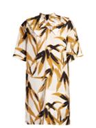 Marni Bamboo-print Ruffled-neck Dress