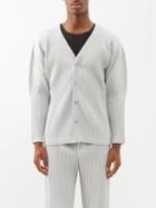 Homme Pliss Issey Miyake - Techincal-pleated Cardigan - Mens - Light Grey